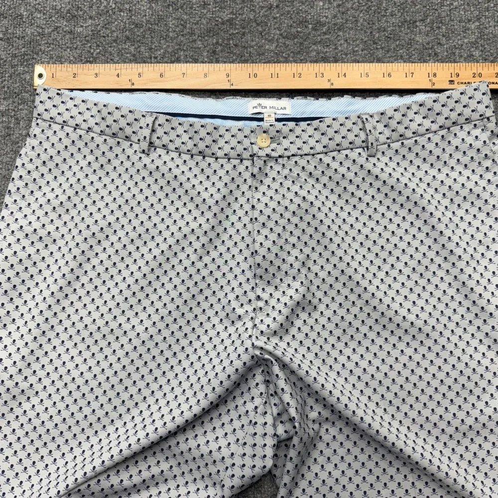 Peter Millar Mens 40 Skull Crossbones Golf Shorts Grey Performance Stretch 9.5in - Picture 4 of 8